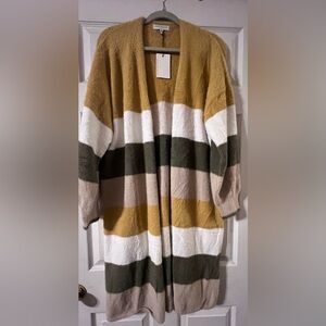 Skies Are Blue Multicolor Striped Cardigan